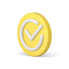 Poster - Done checkmark circle badge confirmation button success acceptance isometric 3d icon vector