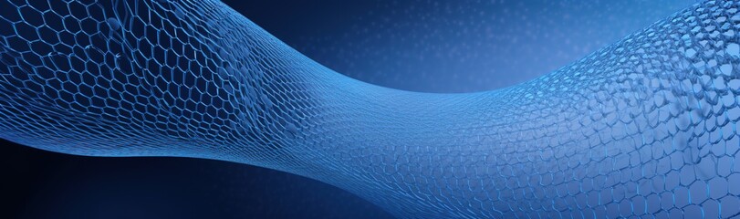Poster - blue hole hexagon wave abstract background, Blue abstract background. Generative AI