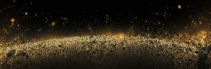 Poster - close up of a lot of golden fireworks in space. Generative AI