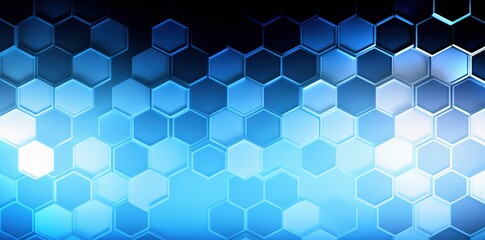 Poster - blue hexagon abstract background, blue hexagon background. Generative AI