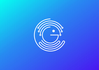 line tech letter G for data analytics or technology company