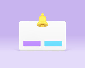 Poster - Incoming call mobile phone accept decline button ring bell interface realistic 3d icon vector