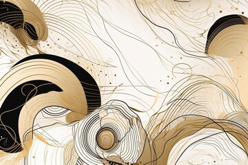 Poster - abstract background of golden lines on a white background.beautiful, minimalistic print for your dec