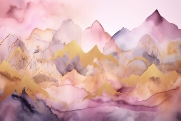 Poster - abstract background of picturesque mountains in a pink shade.beautiful, minimalistic print for your 