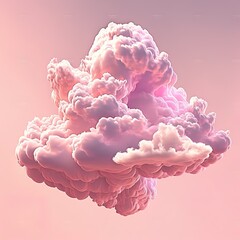 Soft pink clouds cutout backgrounds effect 3d rendering png in the sky for girls thick frothy 
lightweight lamb soft silky above up Generative AI