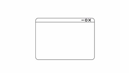 Poster - Animated mono website page template. Webpage with empty screen. Flat black and white thin line element 4K video footage. Isolated monochrome blank mockup animation with alpha channel transparency