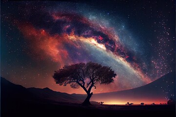 Wall Mural - milky way stars at night