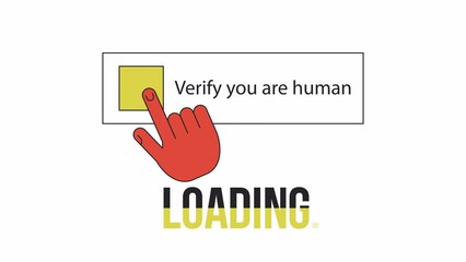 Aufkleber - Human verification loader animation. I am not robot. Flash message 4K video footage. Isolated outline colour loading progress indicator with alpha channel transparency for UI, UX web design