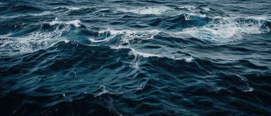Poster - Sea view with waves.Aerial view. Panoramic shot. Generative AI