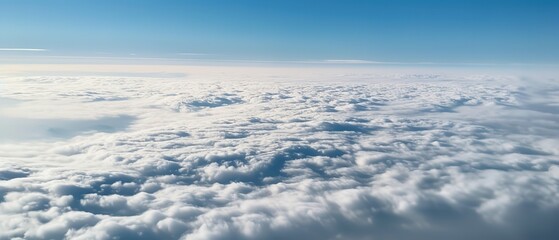 Poster - View from the height of the clouds.Aerial view. Panoramic shot. Generative AI