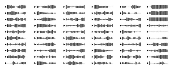 Set of chat voice message. Digital sound wave for message chat