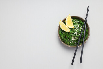 Wall Mural - Concept of Japanese cuisine, Chuka salad, space for text