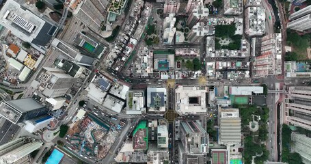 Canvas Print - Top view of the Kowloon side in San Po Kong district