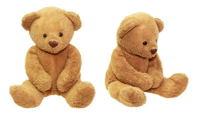 brown teddy bear baby toy isolated on transparent background.png format