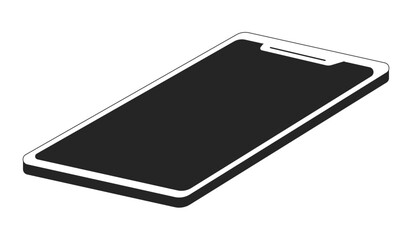 Fototapete - Smartphone with turn off display monochrome flat vector object. Editable black and white icon. Full sized element. Simple thin line art spot illustration for web graphic design and animation