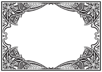 Poster - Vintage vector background - massive black frame for your design.
