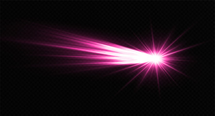 Wall Mural - sparkle meteor, comet and asteroid with space trails. falling down comet on transparent background. 