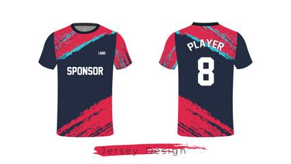 Poster - Soccer jersey design, Gaming T Shirt jersey template	