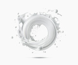 Fototapeta Łazienka - vector milk splash 3d natural look design