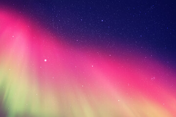 Wall Mural - Blue night starry sky and pink polar lights. Purple aurora borealis