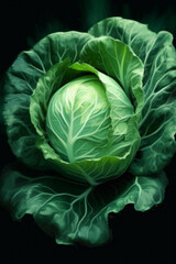 Sticker - Fresh Cabbage. Ai generative