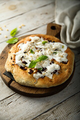 Poster - Homemade pizza with fresh cheese