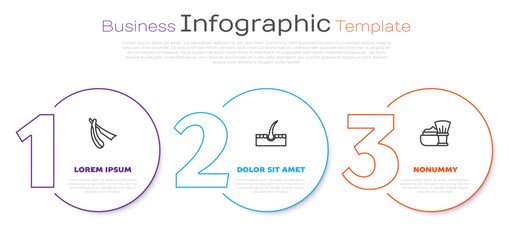 Sticker - Set line Straight razor, Human hair follicle and Shaving brush with foam. Business infographic template. Vector