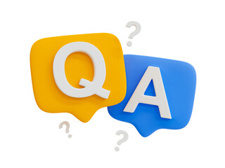 3d minimal problem-solving concept. answer finding. FAQ concept. question and answer icon.3d illustration.