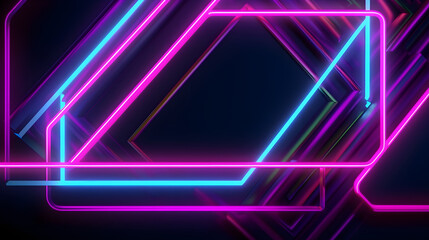 Wall Mural - lux background with neon frame. generative ai