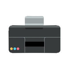 Poster - machine printer paper cartoon vector illustration