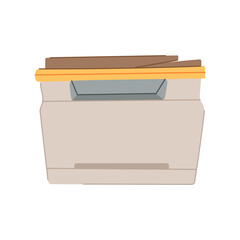 Sticker - document printer paper cartoon vector illustration