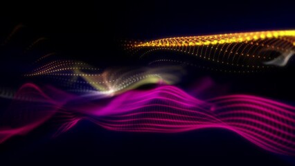 Wall Mural - This is a stock motion graphic that shows elegant waves of colorful particles.