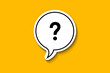 © ytemha34 - Question mark with speech bubble on yellow background