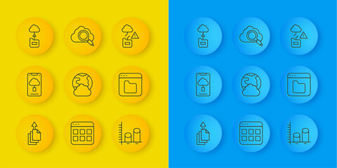 Poster - set line data export, cloud technology data transfer, social network, analysis, browser files, and s