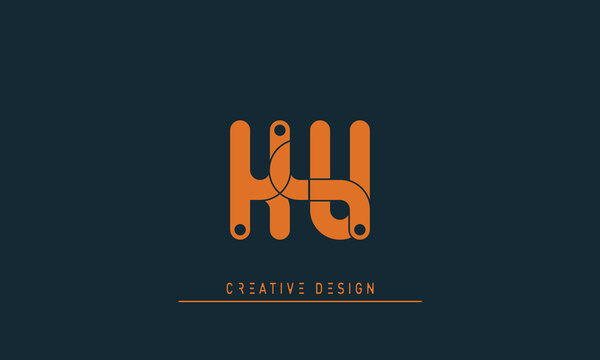 Alphabet letters Initials Monogram logo KU , UK