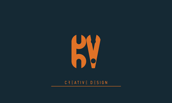 Alphabet letters Initials Monogram logo KV , VK