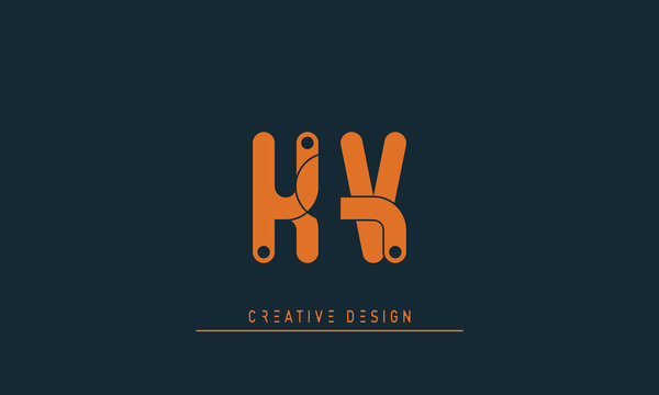 Alphabet letters Initials Monogram logo KV , VK