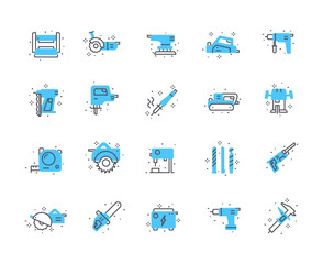 Poster - Electric woodworking icons color