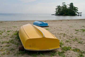 Wall Mural - A boat on the sandy beach of Koiji Beach