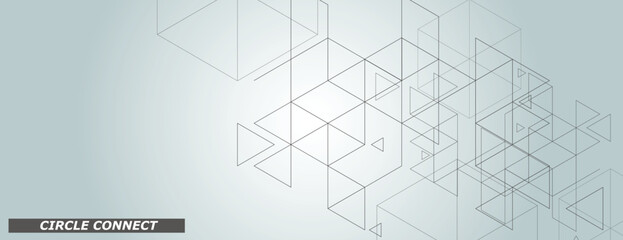 Abstract hexagons design. Honeycomb pattern on white background. Vector connet polygonal shapes