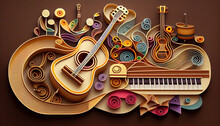 World Music Day Background Illustration. Generative AI.
