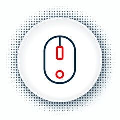 Poster - Line Computer mouse icon isolated on white background. Optical with wheel symbol. Colorful outline concept. Vector