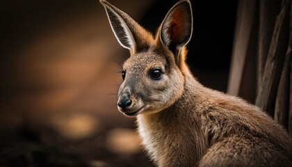 Wall Mural - Image of a wallaby taken with selective focus Generative AI
