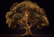 an illustrious tree of gold, complete with greenery and a hefty trunk Generative AI