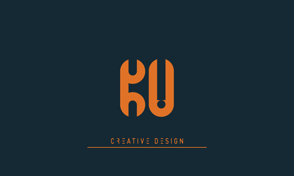 Alphabet letters Initials Monogram logo KU , UK