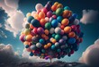 Luftballons steigen gen Himmel. Generative AI