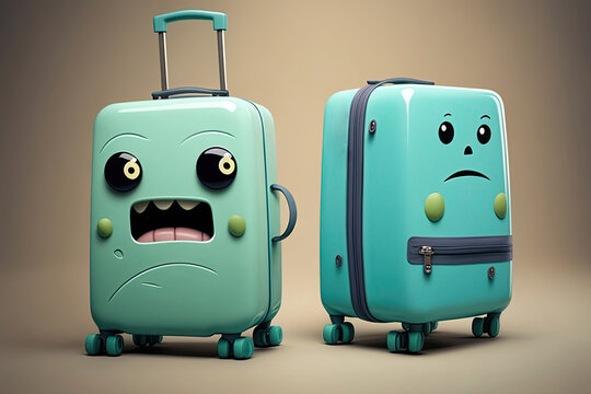set of bored suitcases, travel concept, Generative AI