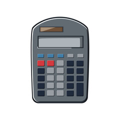 Poster - work calculator device cartoon vector illustration