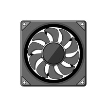system cooling fan pc cartoon vector illustration