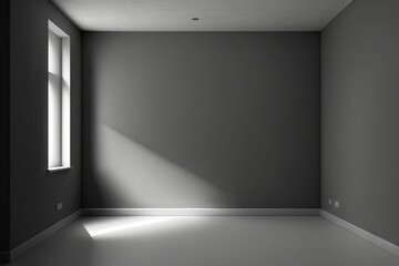 Poster - Empty room with dark wall and window, Generative AI